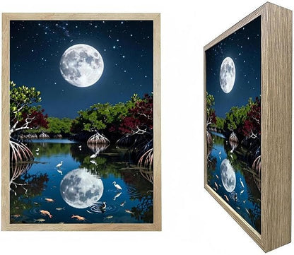 URVIP LED Glowing Photo Frame, 3D Starry-Sky Moon Animal Wall Art, 9x12 Inches by URVIP