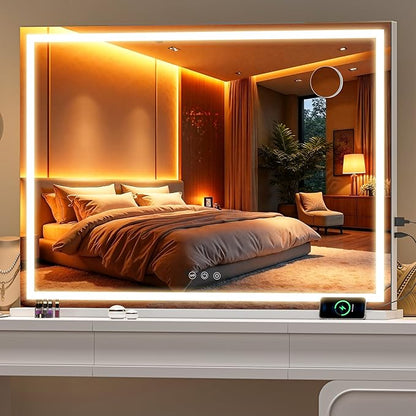 Vanity Mirror with Lights, Dimmable 3 Modes, Memory Function, Smart Touch by BatusoMirrors