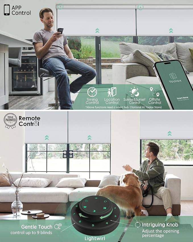 Yoolax Motorized Blinds with Remote, Waterproof Smart Blinds - Image 3