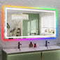 YEELAIT 68x36 Inch RGB LED Bathroom Mirror Front Light and RGB Backlit Lighted by YEELAIT