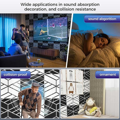 8 Pack 2-Layer Soundproof Wall Panels, 15.7 x 15.7 x 0.43 in Large Sound Proof - Image 6
