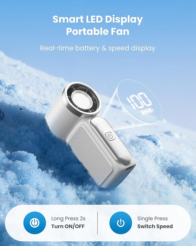 Gaiatop Portable Handheld Mini Fan, 6 Speeds 16900 RPM High Velocity Personal - Image 5