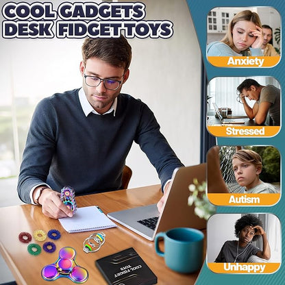 8Pcs Fidget Toys Adults Fidgets Spinner Autism Sensory Pack Spiky Sensory Rings - Image 5