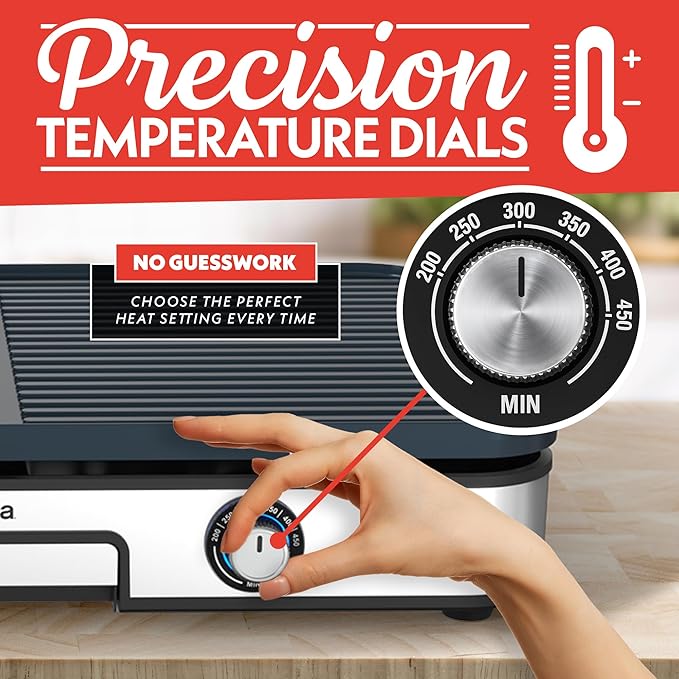 Gourmia 3-in-1 Indoor Grill & Griddle Electric Combo – Dual Independent Cooking - Image 4