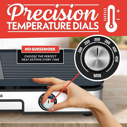 Gourmia 3-in-1 Indoor Grill & Griddle Electric Combo – Dual Independent Cooking - Image 4
