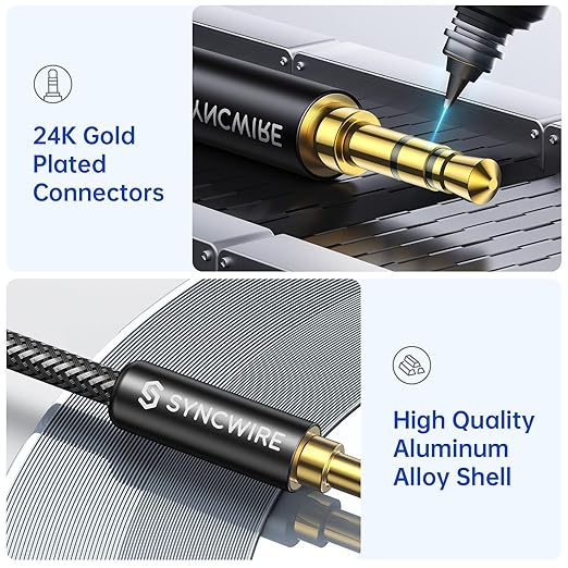 SYNCWIRE 3.5mm Aux Cable Hi-Fi Sound Nylon Braided Auxiliary Audio Cable - Image 3