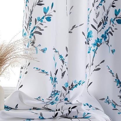 MYSKY HOME Floral Curtains 45 Inches Long - Image 4