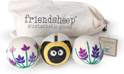 Friendsheep Wool Dryer Balls, Organic Reusable Fabric Softener Alternative by Friendsheep