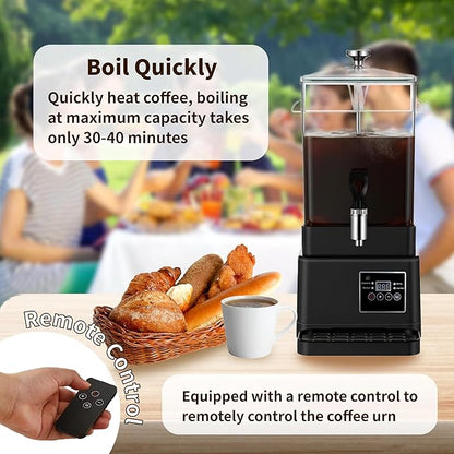 Coffee Urn Commercial Coffee Maker, 10 L 65 Cups, Transparent Electric - Image 8
