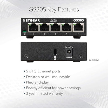 NETGEAR 5-Port Gigabit Ethernet Unmanaged Essentials Switch - Image 5