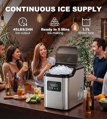 Nugget Ice Makers Countertop, Portable Pebble Ice Machine - Image 2