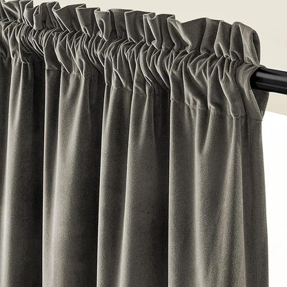 Lazzzy Velvet Blackout Curtains Thermal Insulated Room Window Drapes Super Soft - Image 2