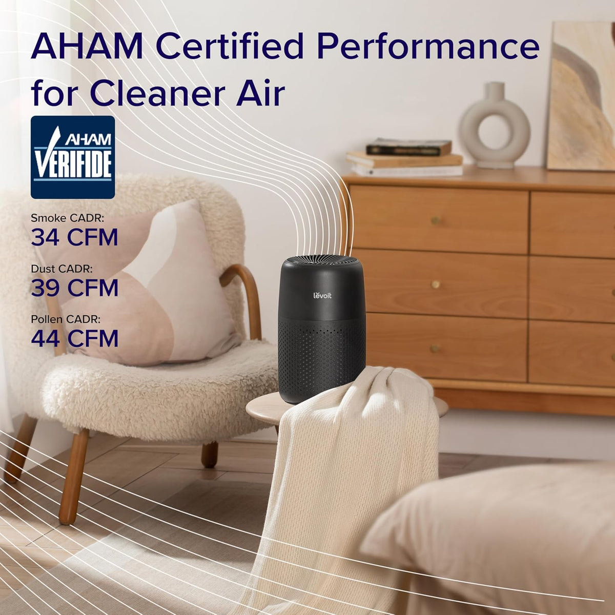 levoit air purifiers for home bedroom dorm room showing dimensions