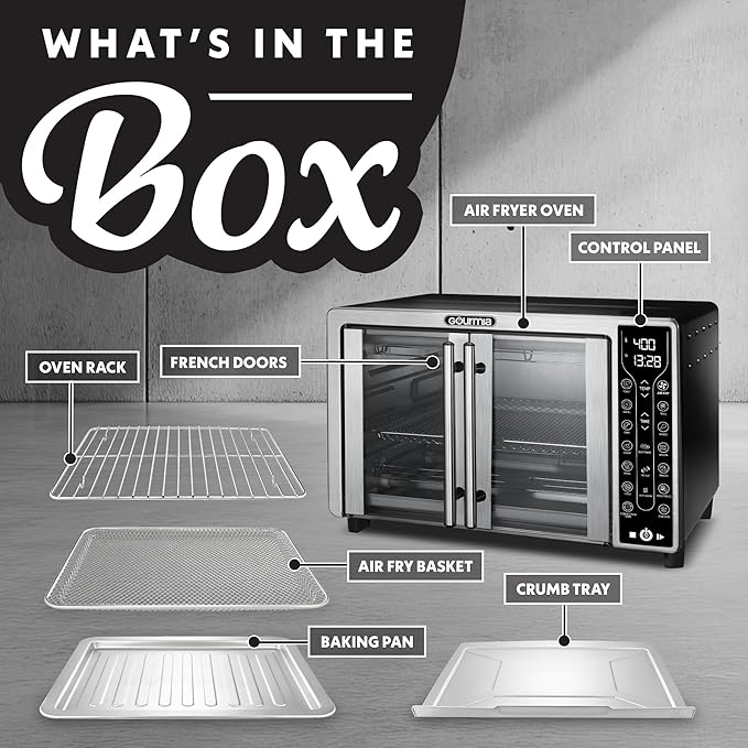 Gourmia French Door Air Fryer – 25 Qt Large Capacity Convection Oven, Fryfroce - Image 4