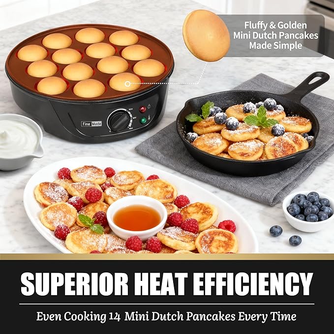 Non Stick Mini Pancakes Maker Machine, Electric Poffertjes Pan - Image 4