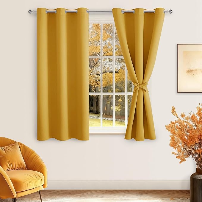 Hiasan Short Blackout Curtains for Bedroom by Hiasan
