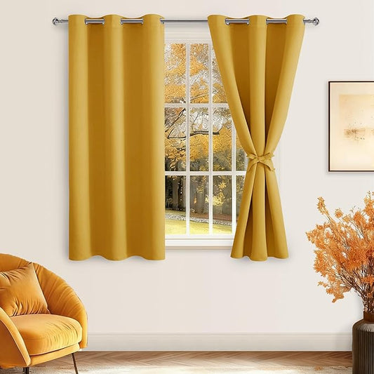 Hiasan Short Blackout Curtains for Bedroom by Hiasan