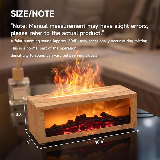 Fireplace Flame Air Diffuser Humidifier, 7 Colors Aromatherapy Essential Oil - Image 2
