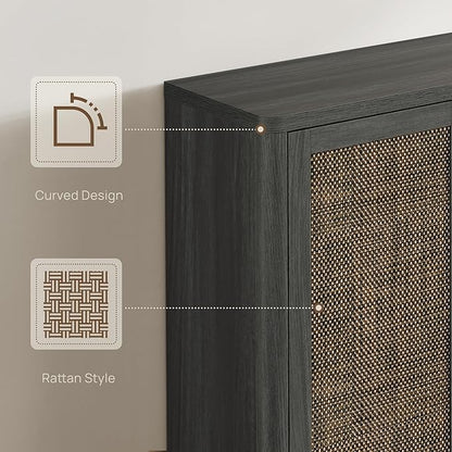 SICOTAS Rattan Shoe Storage Cabinet - Image 8