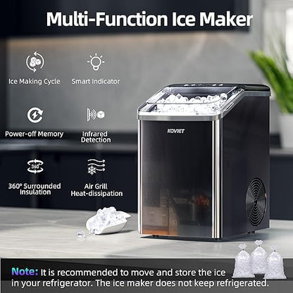 Nugget Ice Makers Countertop, Soft Pebble Ice Machine, Chewable Crushed Pellet - Image 7