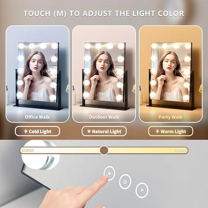 Vanity Mirror with Lights, Makeup Mirror with Lights, 3 Color Lighting Modes - Image 2