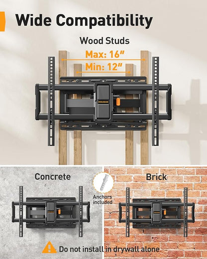 Perlegear UL-Listed Full Motion TV Wall Mount - Image 5