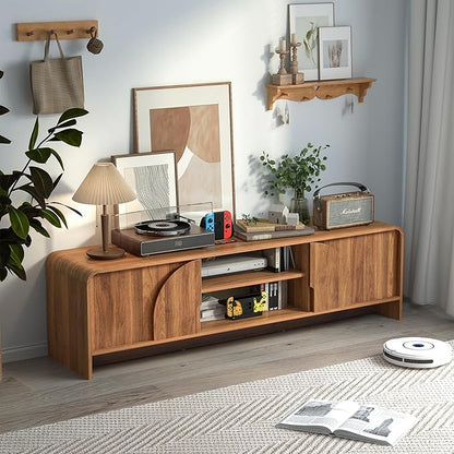 BERRYMERRY 63'' TV Stand for Up to 75" TVs, MCM TV Console Table - Image 7