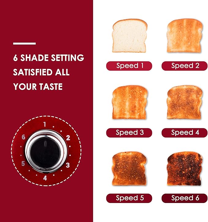 Roter Mond 4 Slice Toaster Retro Stainless Steel - Image 2