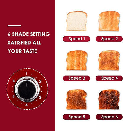 Roter Mond 4 Slice Toaster Retro Stainless Steel - Image 2