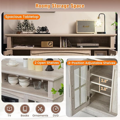 SIMOE Electric Fireplace TV Stand, 58 Inch Modern Console - Image 7