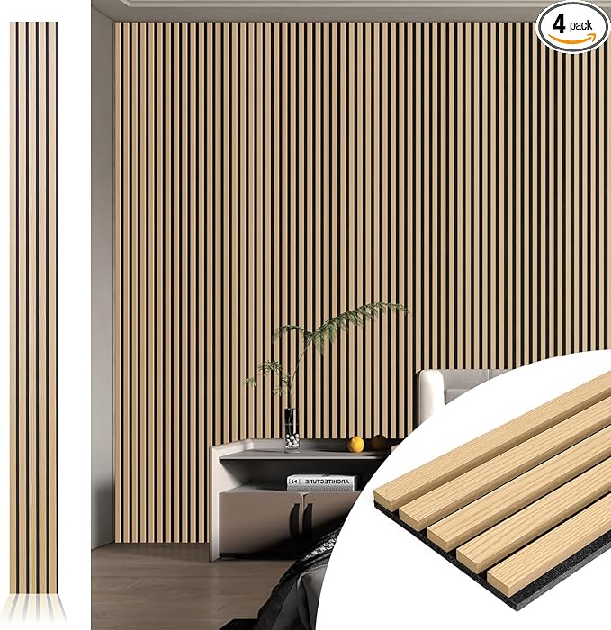 Art3d 4pcs-107 x 8in Slat Acoustic Panel by Art3d