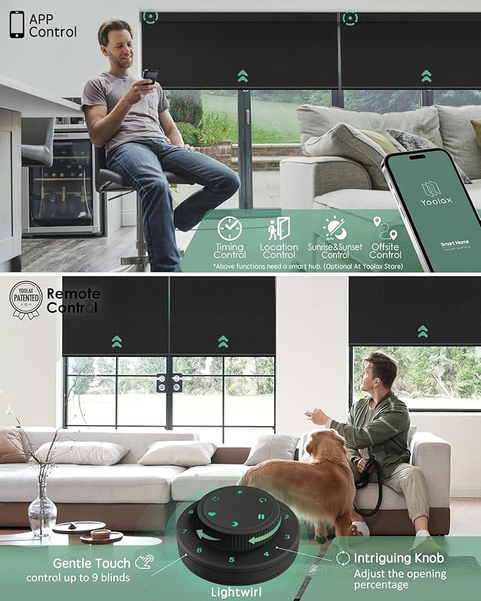 Yoolax Motorized Blinds with Remote, Smart Blinds - Image 3