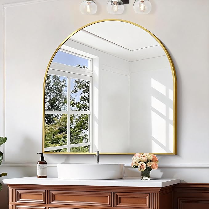 CIRCUMI Arched Wall Mirror, Metal Frame, Large Size - Image 2