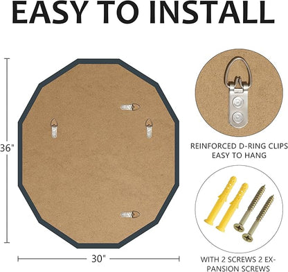 Bathroom Mirrors for Over Sink, Round Frameless Mirrors for Wall, 30x36 Inch - Image 4