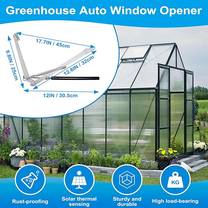 2PCS Greenhouse Window Opener, Auto Vent Opener, Solar Sensitive Automatic Roof - Image 2