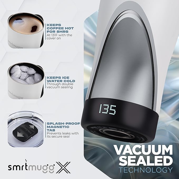 X Heated Coffee Mug 19 oz., 8 Hour Battery Life, Self-Heating, Adjustable Temp - Image 4