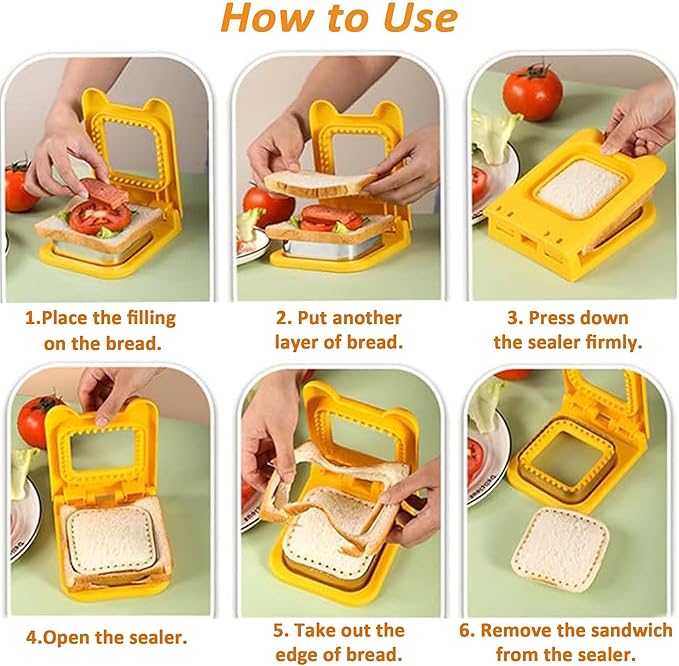 4 Pcs Shaped Sandwich Makers, Sandwich Cutter & Sealer - Image 5