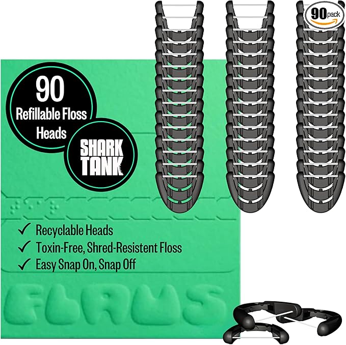 FLAUS Electric Flosser Refills 90ct Gentle Gliding Dental Floss Heads by FLAUS