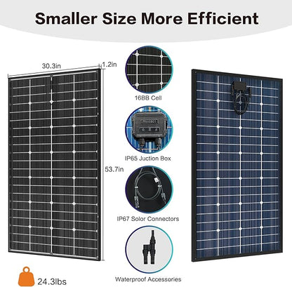 JJN Bifacial 400 Watt Solar Panel, 16BB N-Type 2 Pcs 200W 12V 25% High - Image 5