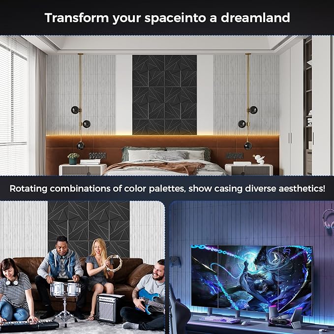 BSHEAD 12 Pack Large Soundproof Wall Panels, 15.7 x 15.7 x 0.47 in Sound Proof - Image 6