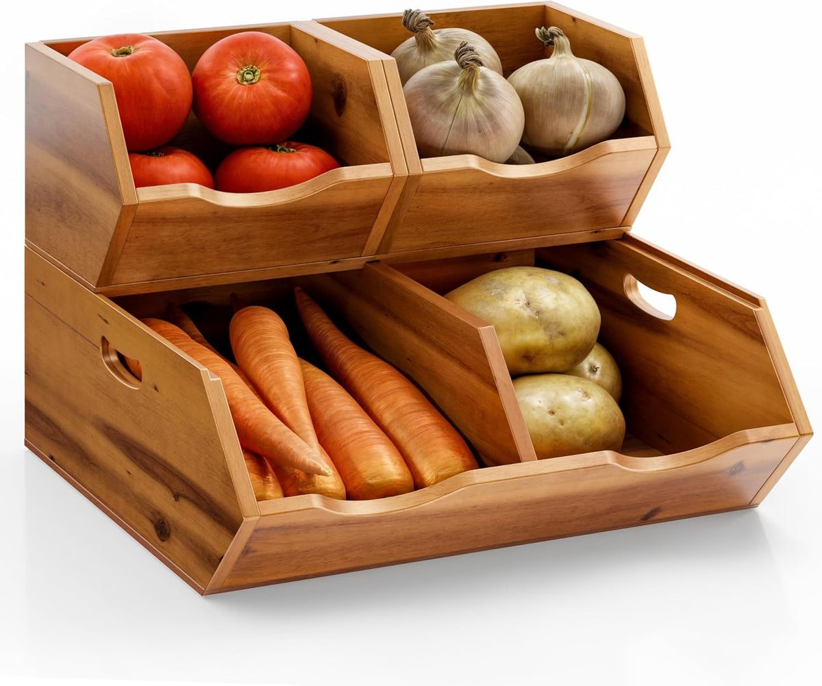 Tidita Potato & Onion Storage Bin, Stackable Pantry Bins (Patent Pending)