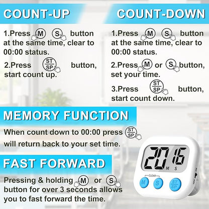 ZILLEEN Classroom Timer for Kids Teachers 6 Pack Digital Timers - Image 7