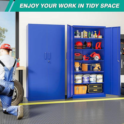 SISESOL Blue Metal Storage Cabinet - Image 3