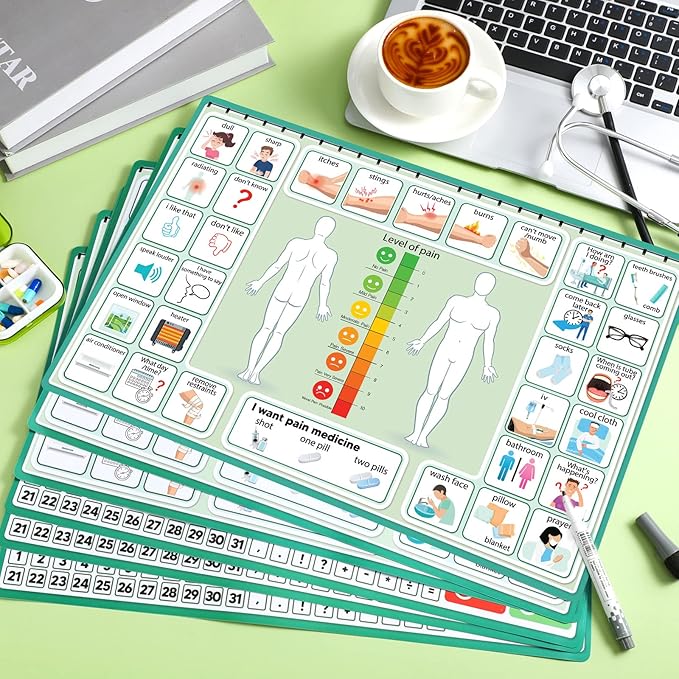 6 Pcs Communication Board for Nonverbal Adults Aphasia Colorful Picture Symbol - Image 7
