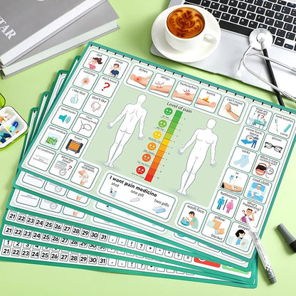 6 Pcs Communication Board for Nonverbal Adults Aphasia Colorful Picture Symbol - Image 7