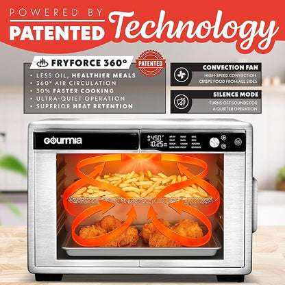 Gourmia French Door Air Fryer Oven - 37 Qt Large Capacity Convection Toaster - Image 3