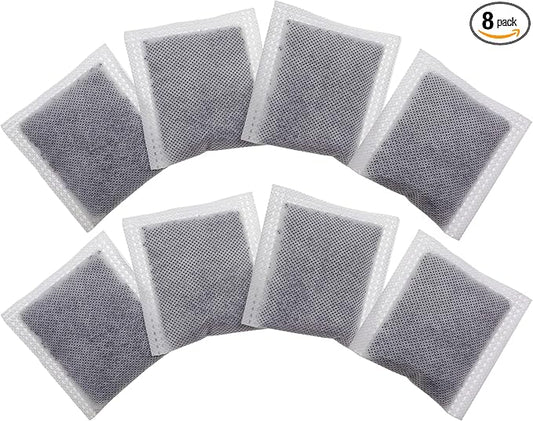 8 Pack Compact Activated Charcoal Odor Absorbing Filter Refill Deodorizer by Home