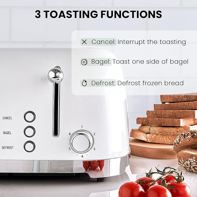 Roter Mond 4 Slice Toaster Retro Stainless Steel - Image 3
