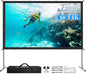 Projector Screen and Stand, 80 inch Outdoor Movie Screen-Upgraded 3 Layers PVC by JWSIT