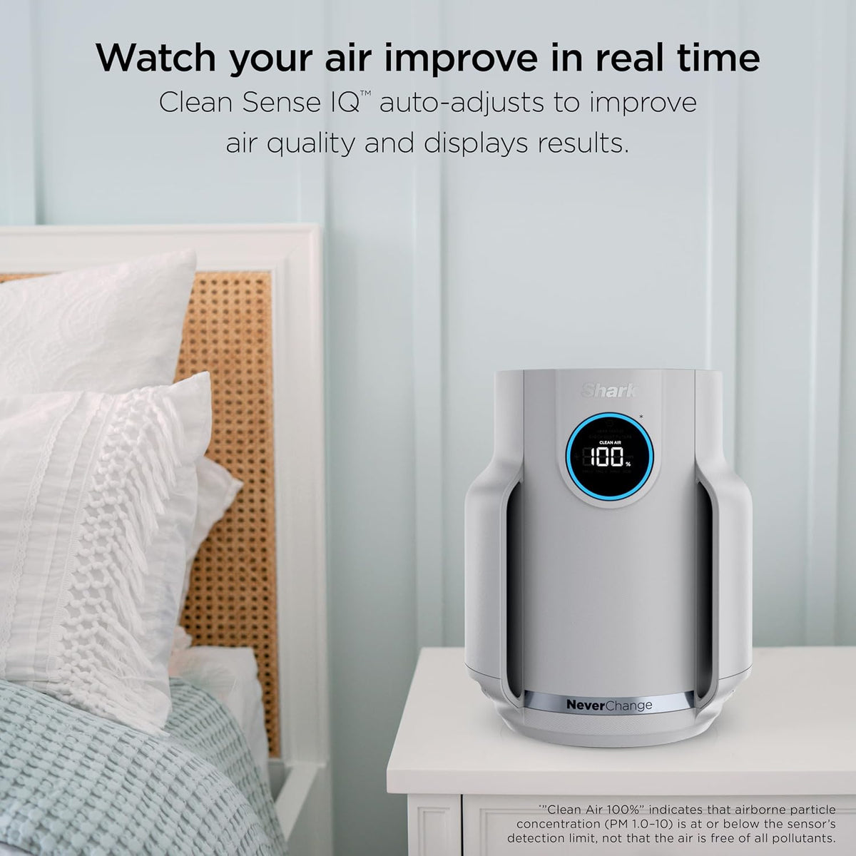 shark neverchange compact pro air purifier, hp071brn, winter shown in use